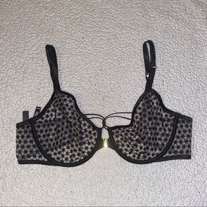 Black mesh/lace bra